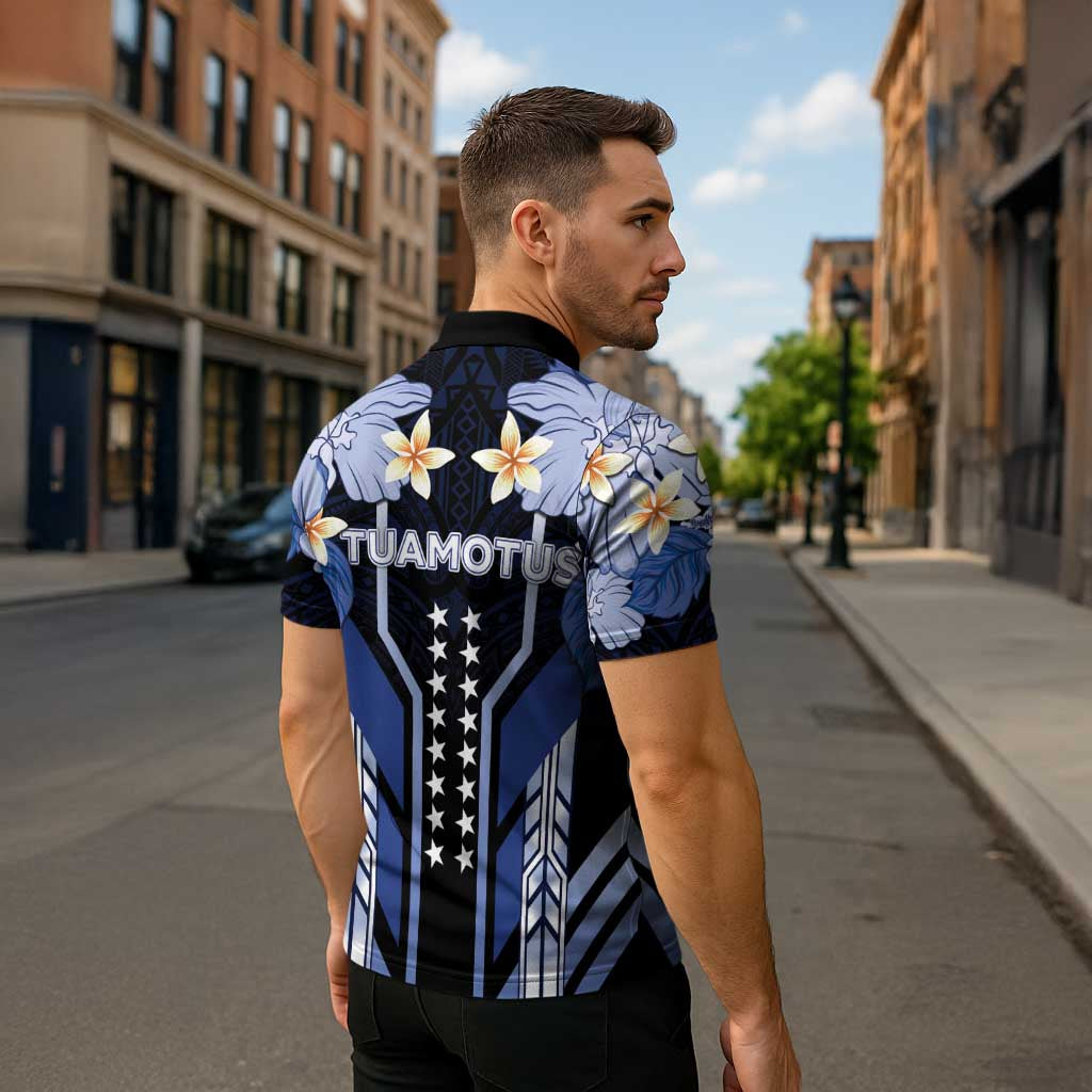 French Polynesia Tuamotu Archipelago Zipper Polo Shirt Polynesian Pattern Unique Style LT05 - Polynesian Pride