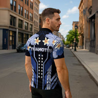 French Polynesia Tuamotu Archipelago Zipper Polo Shirt Polynesian Pattern Unique Style LT05 - Polynesian Pride