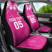New Zealand Fern Women Rugby Custom Car Seat Cover Pink Maori Pattern LT05 - Polynesian Pride