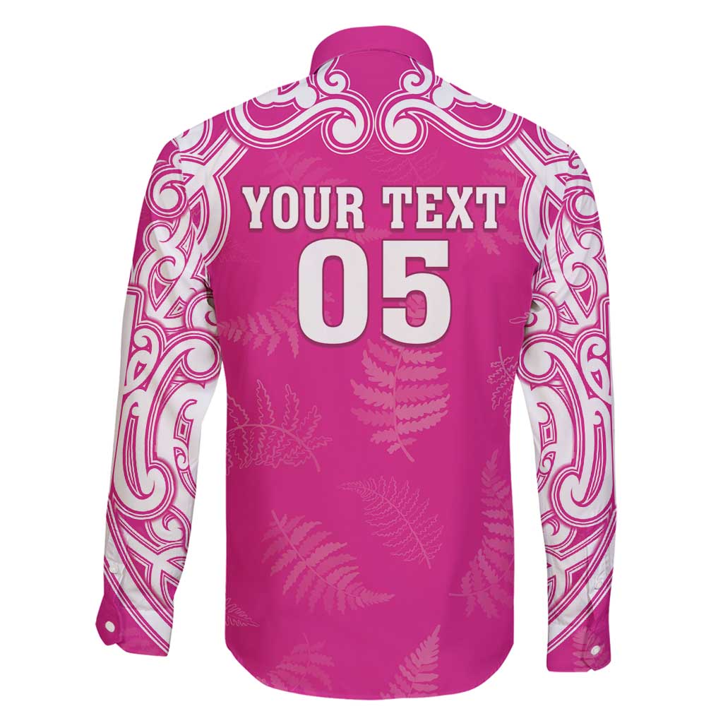 New Zealand Fern Women Rugby Custom Family Matching Summer Maxi Dress and Hawaiian Shirt Pink Maori Pattern