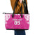 New Zealand Fern Women Rugby Custom Leather Tote Bag Pink Maori Pattern