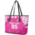 New Zealand Fern Women Rugby Custom Leather Tote Bag Pink Maori Pattern