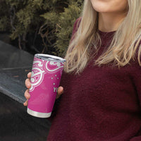 New Zealand Fern Women Rugby Custom Tumbler Cup Pink Maori Pattern