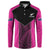 New Zealand Fern Rugby Custom Button Sweatshirt Pink Maori Pattern