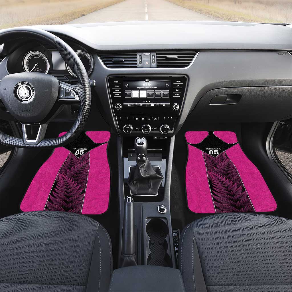 New Zealand Fern Rugby Car Mats Pink Maori Pattern
