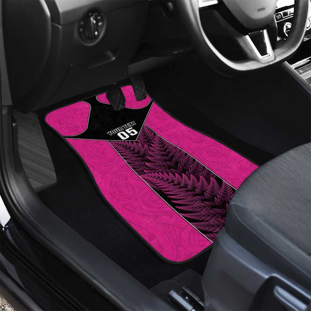 New Zealand Fern Rugby Car Mats Pink Maori Pattern