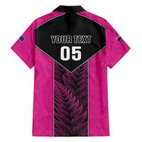New Zealand Fern Rugby Custom Hawaiian Shirt Pink Maori Pattern