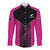 New Zealand Fern Rugby Custom Long Sleeve Button Shirt Pink Maori Pattern