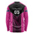 New Zealand Fern Rugby Custom Long Sleeve Shirt Pink Maori Pattern