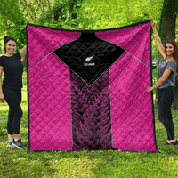 New Zealand Fern Rugby Quilt Pink Maori Pattern
