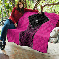 New Zealand Fern Rugby Quilt Pink Maori Pattern