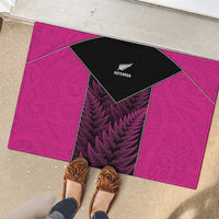 New Zealand Fern Rugby Rubber Doormat Pink Maori Pattern