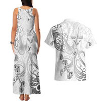 Personalised Brain Cancer Awareness Couples Matching Tank Maxi Dress and Hawaiian Shirt Ribbon Polynesian Pattern