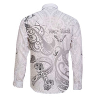 Personalised Brain Cancer Awareness Family Matching Long Sleeve Bodycon Dress and Hawaiian Shirt Ribbon Polynesian Pattern