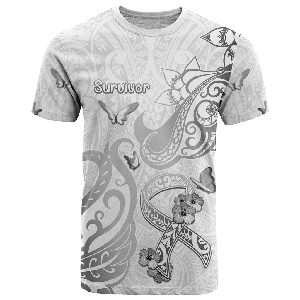 Personalised Brain Cancer Awareness T Shirt Ribbon Polynesian Pattern