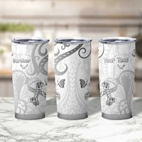 Personalised Brain Cancer Awareness Tumbler Cup Ribbon Polynesian Pattern