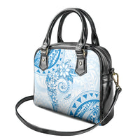 Polynesian Pattern With Plumeria Flowers Shoulder Handbag Blue LT05 - Polynesian Pride