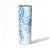 Blue Polynesian Pattern With Plumeria Flowers Skinny Tumbler