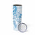 Blue Polynesian Pattern With Plumeria Flowers Skinny Tumbler