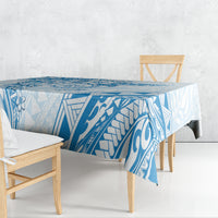 Polynesian Pattern With Plumeria Flowers Tablecloth Blue LT05 - Polynesian Pride