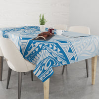 Polynesian Pattern With Plumeria Flowers Tablecloth Blue LT05 - Polynesian Pride