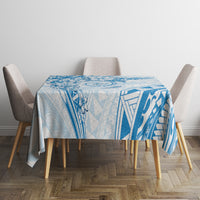 Polynesian Pattern With Plumeria Flowers Tablecloth Blue LT05 - Polynesian Pride