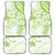 Polynesian Pattern With Plumeria Flowers Car Mats Lime Green