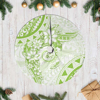 Polynesian Pattern With Plumeria Flowers Tree Skirt Lime Green LT05 Casual Lime Green - Polynesian Pride