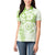 Polynesian Pattern With Plumeria Flowers Women Polo Shirt Lime Green