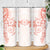 Orange Peach Polynesian Pattern With Plumeria Flowers Skinny Tumbler