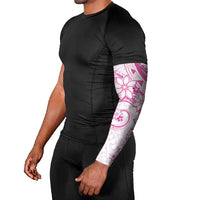 Polynesian Pattern With Plumeria Flowers Arm Sleeves Pink LT05 - Polynesian Pride