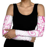 Polynesian Pattern With Plumeria Flowers Arm Sleeves Pink LT05 - Polynesian Pride
