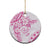 Polynesian Pattern With Plumeria Flowers Ceramic Ornament Pink