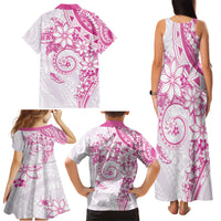 Polynesian Pattern With Plumeria Flowers Family Matching Tank Maxi Dress and Hawaiian Shirt Pink LT05 - Polynesian Pride