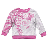 Polynesian Pattern With Plumeria Flowers Kid Ugly Christmas Sweater Pink LT05 Kid Pink - Polynesian Pride