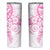 Pink Polynesian Pattern With Plumeria Flowers Skinny Tumbler