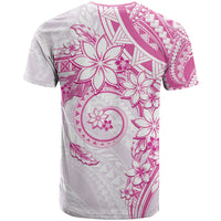 Polynesian Pattern With Plumeria Flowers T Shirt Pink LT05 - Polynesian Pride