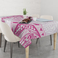 Polynesian Pattern With Plumeria Flowers Tablecloth Pink LT05 - Polynesian Pride
