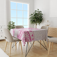 Polynesian Pattern With Plumeria Flowers Tablecloth Pink LT05 - Polynesian Pride