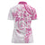 Polynesian Pattern With Plumeria Flowers Women Polo Shirt Pink