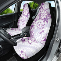 Polynesian Pattern With Plumeria Flowers Car Seat Cover Purple