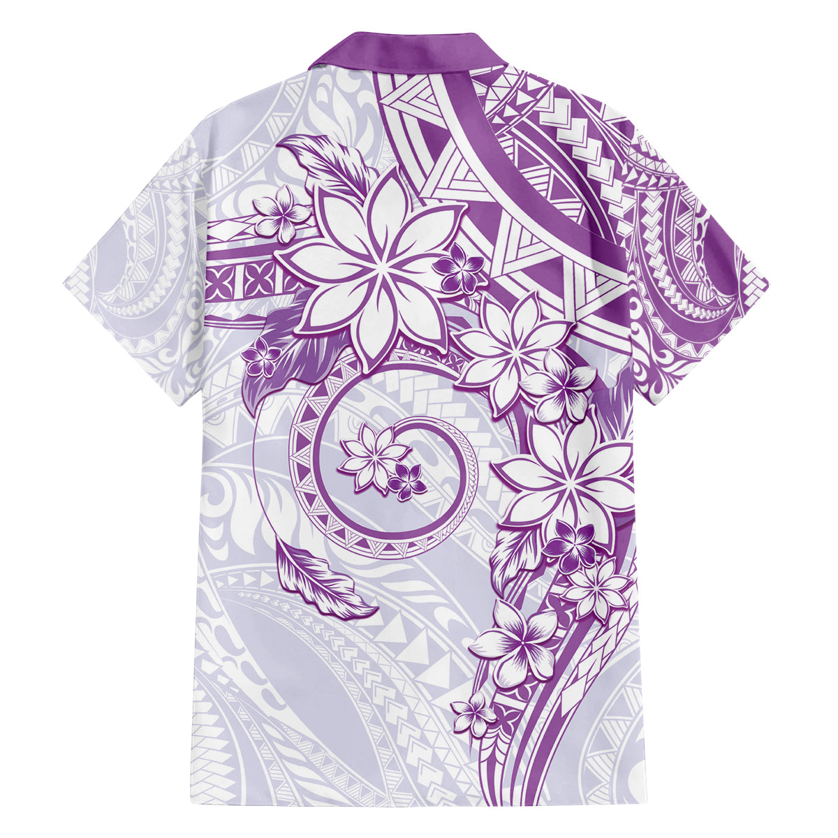 Polynesian Pattern With Plumeria Flowers Family Matching Summer Maxi Dress and Hawaiian Shirt Purple LT05 - Polynesian Pride