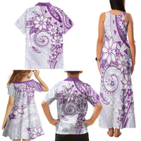 Polynesian Pattern With Plumeria Flowers Family Matching Tank Maxi Dress and Hawaiian Shirt Purple LT05 - Polynesian Pride