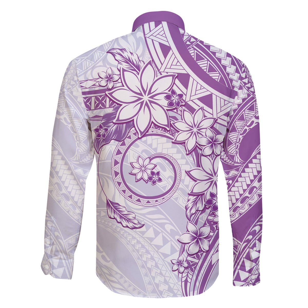 Polynesian Pattern With Plumeria Flowers Family Matching Tank Maxi Dress and Hawaiian Shirt Purple LT05 - Polynesian Pride