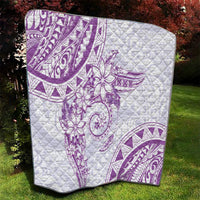 Polynesian Pattern With Plumeria Flowers Quilt Purple LT05 - Polynesian Pride