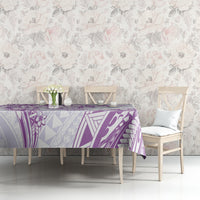 Polynesian Pattern With Plumeria Flowers Tablecloth Purple