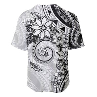 Polynesian Pattern With Plumeria Flowers Baseball Jersey White LT05 - Polynesian Pride