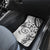 Polynesian Pattern With Plumeria Flowers Car Mats White