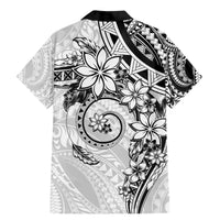 Polynesian Pattern With Plumeria Flowers Family Matching Mermaid Dress and Hawaiian Shirt White LT05 - Polynesian Pride