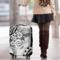 Polynesian Pattern With Plumeria Flowers Luggage Cover White